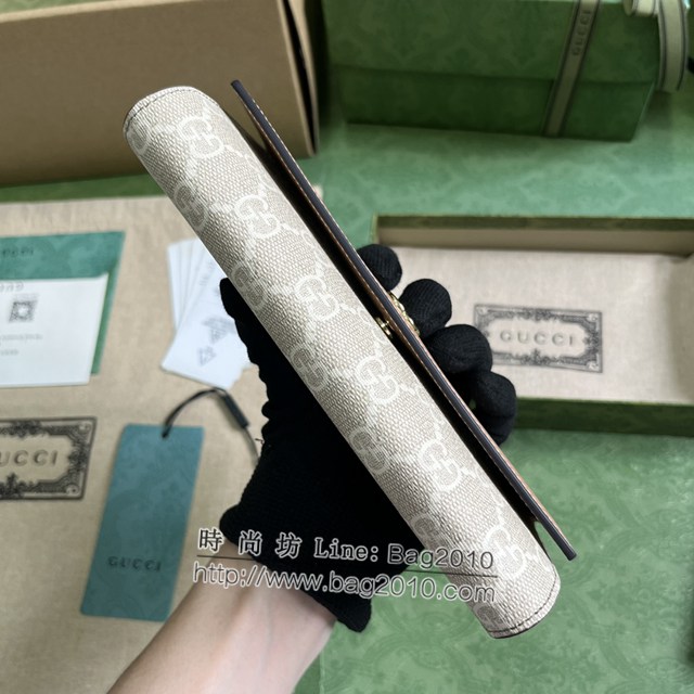 Gucci專櫃古馳最新款Marmont系列皮革長款錢包錢夾 jh2494型號：456116